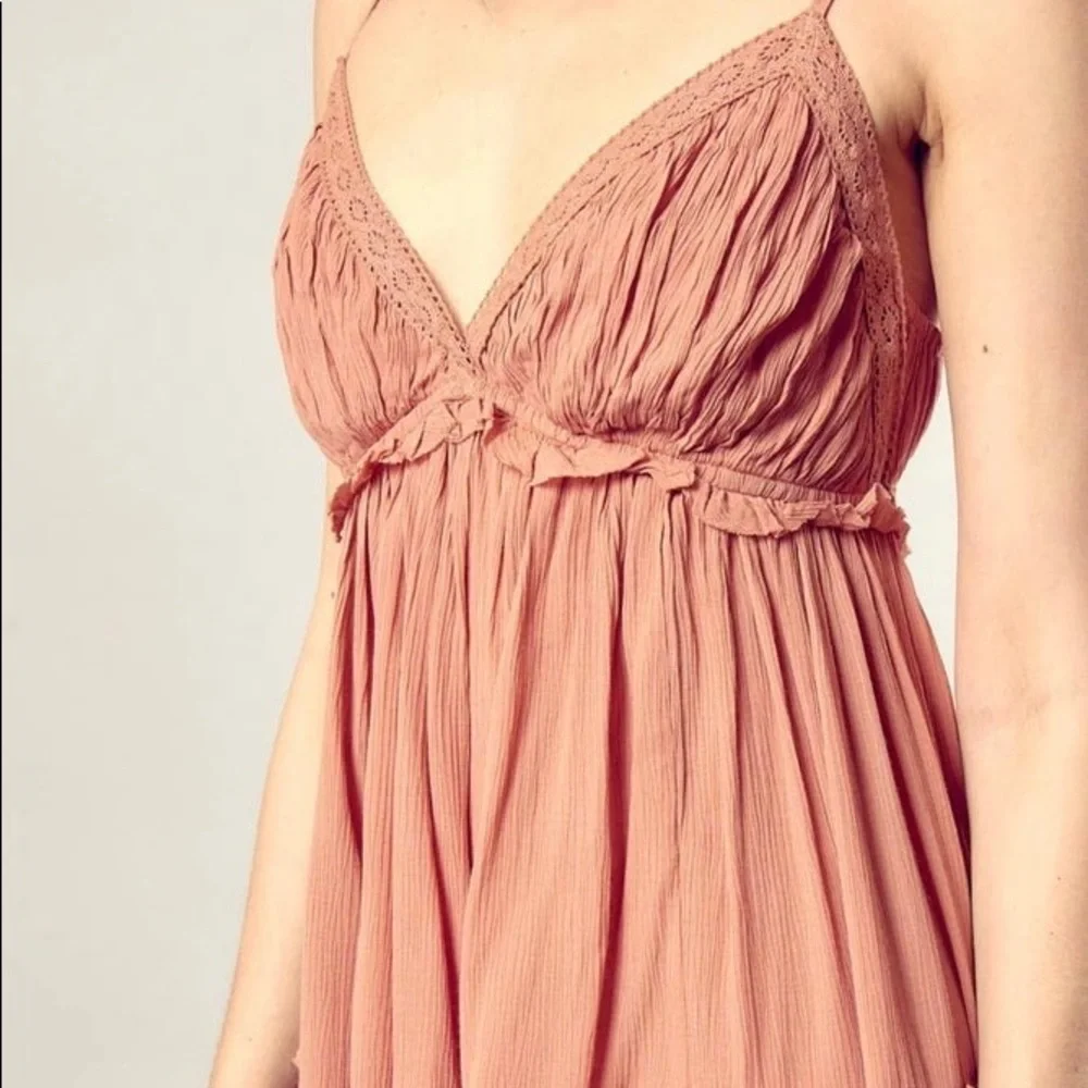 Mustard Seed Ruffle Trim Mini Dress NWT - Picture 4 of 5